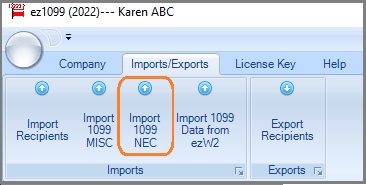 import 1099-nec memu