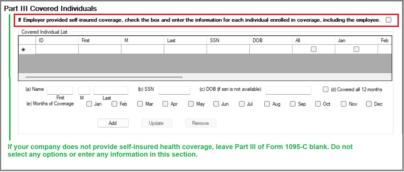 part III 1095-C form