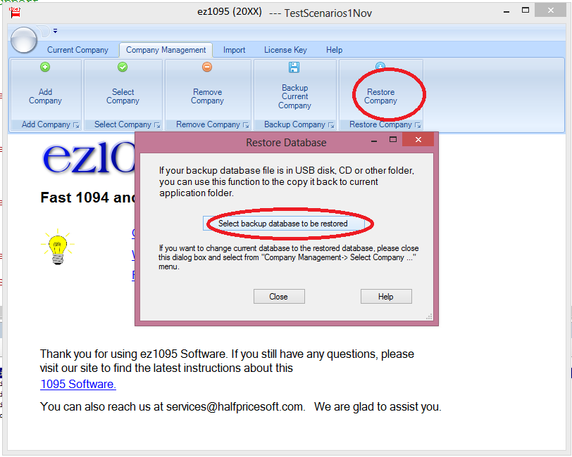 select test case file