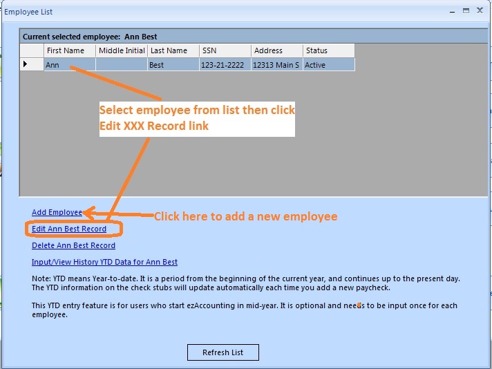 edit employee button