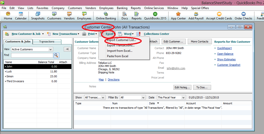 export customer from QB