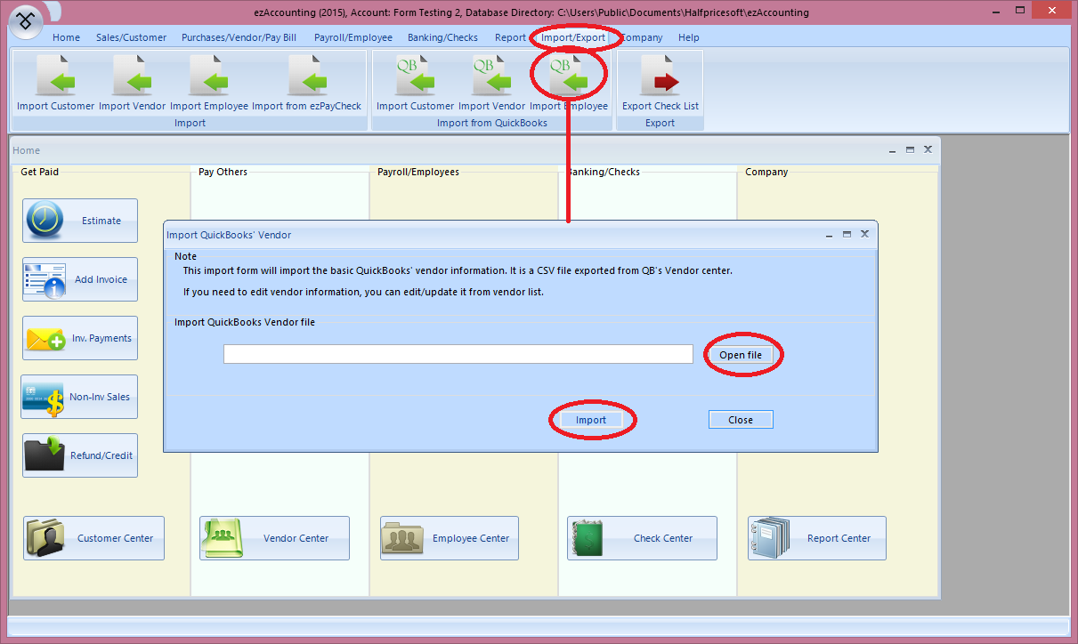 accounting system Employee setup screen