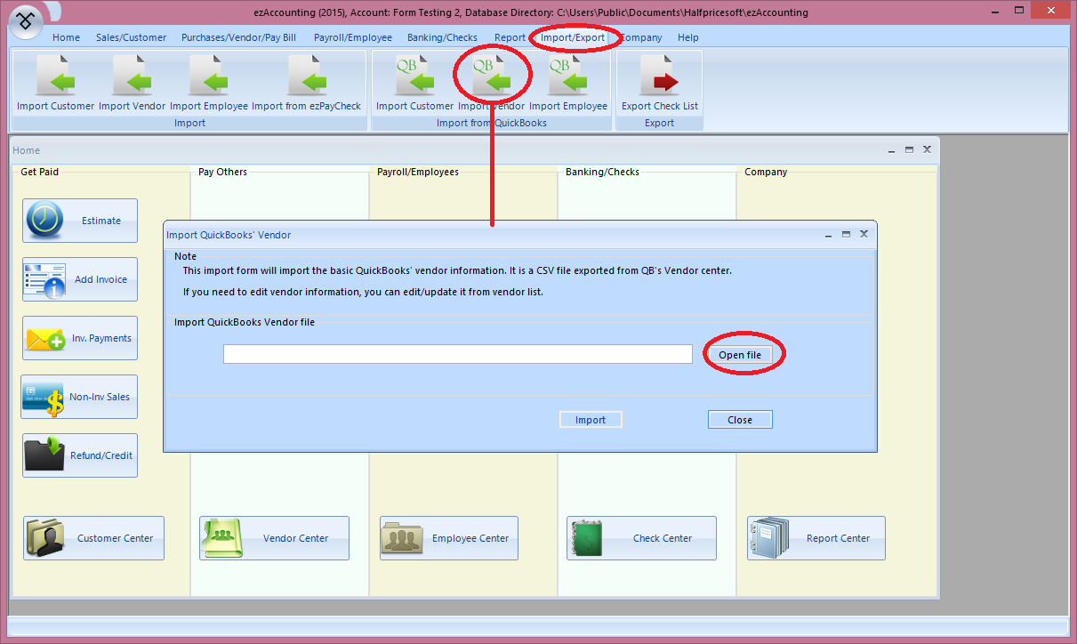 accounting system customer setup screen