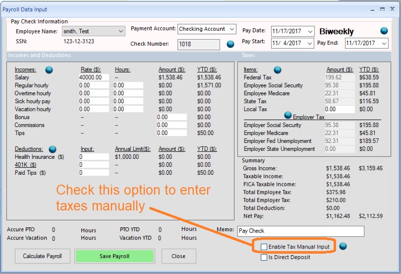 add employee paycheck by salary rate
