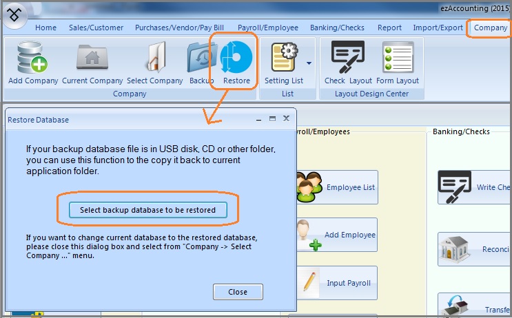 restore accounting data