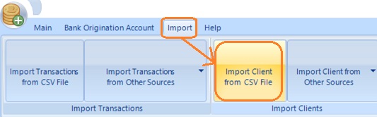 import clients menu