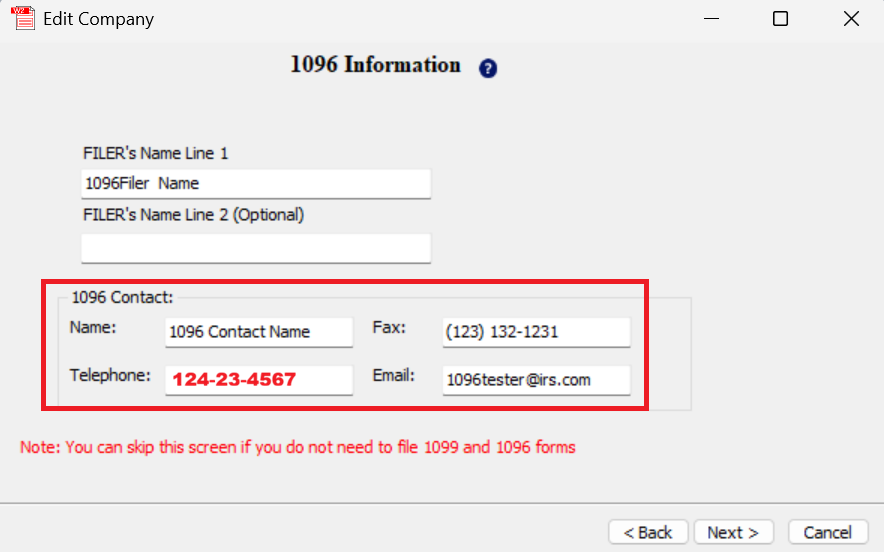 company contact information