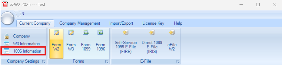 Edit existing 1096 data