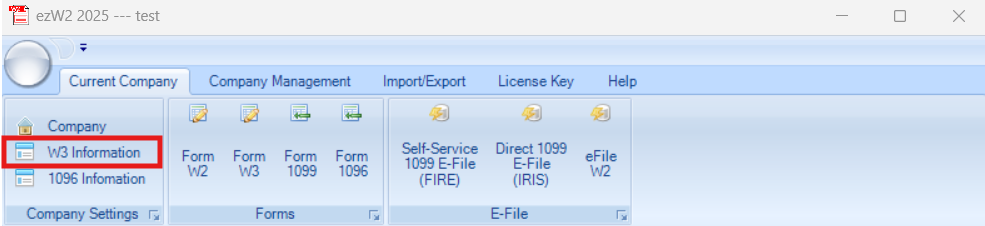 Edit existing W-3 data