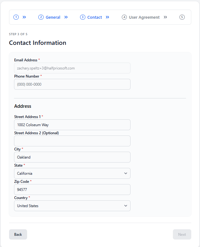 employee adding contact information