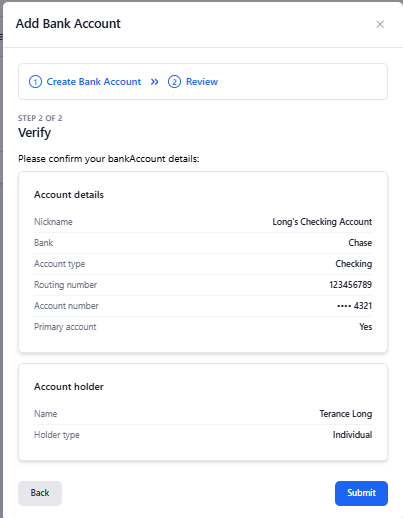employee review banking information