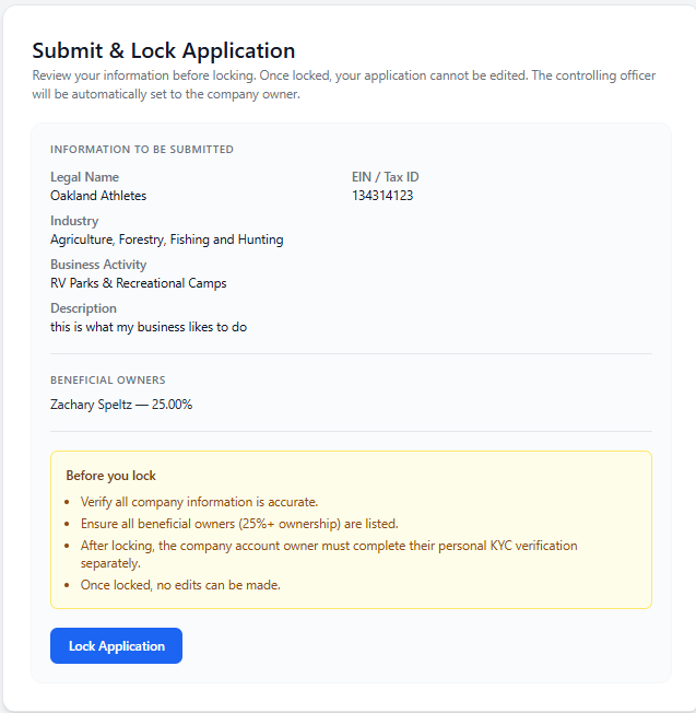 KYB lock application