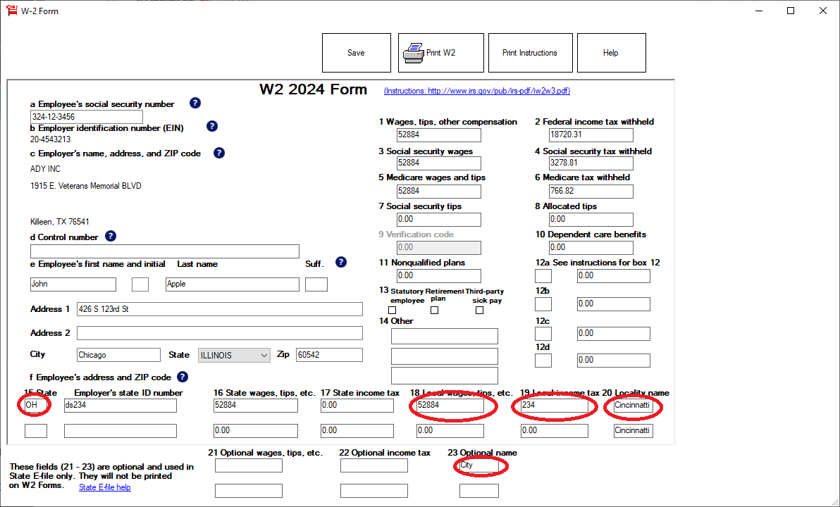 OH city, county tax reporting