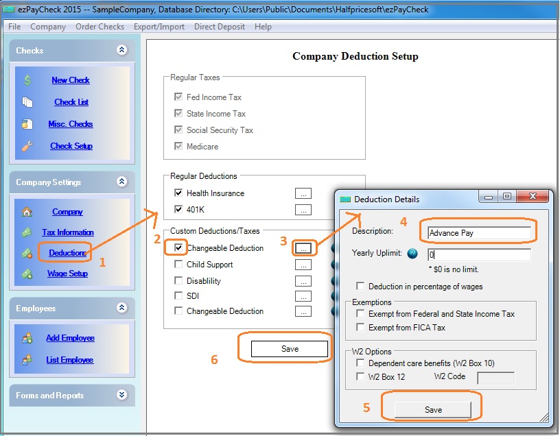advance pay deduction