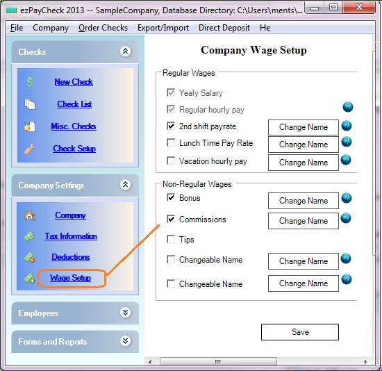 payroll payment option setup