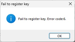 license error 6