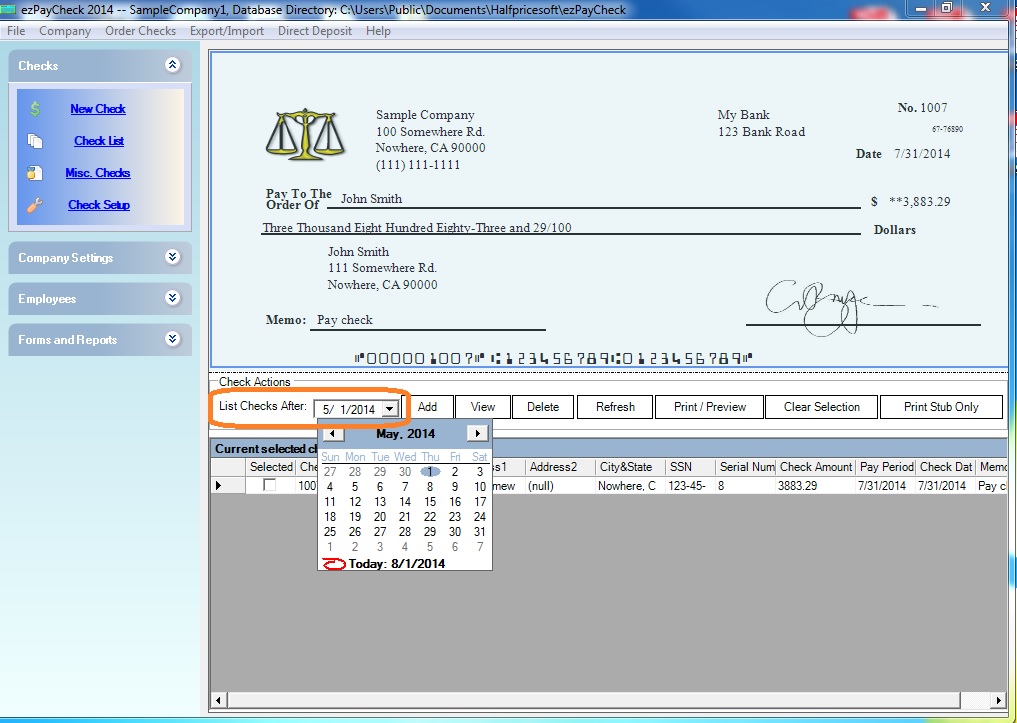 payroll list after date