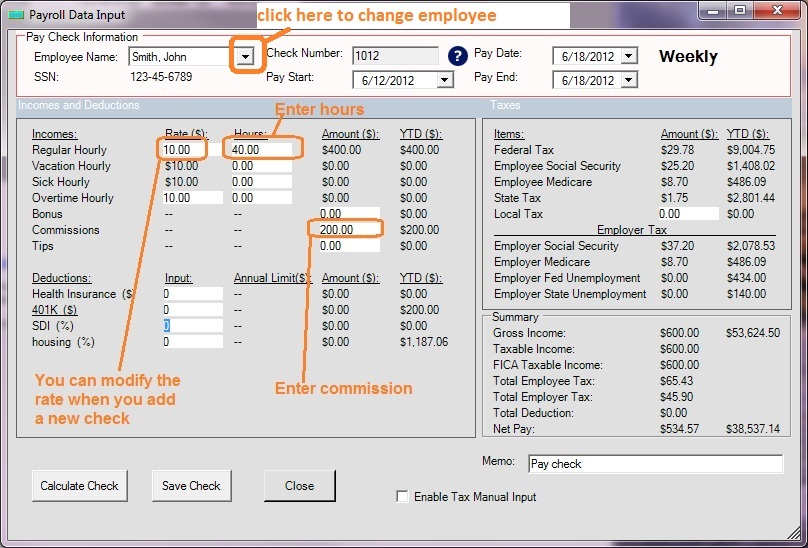 paycheck by hourly rate