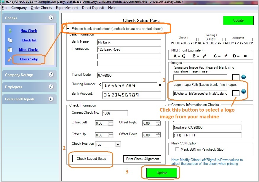add logo to paycheck