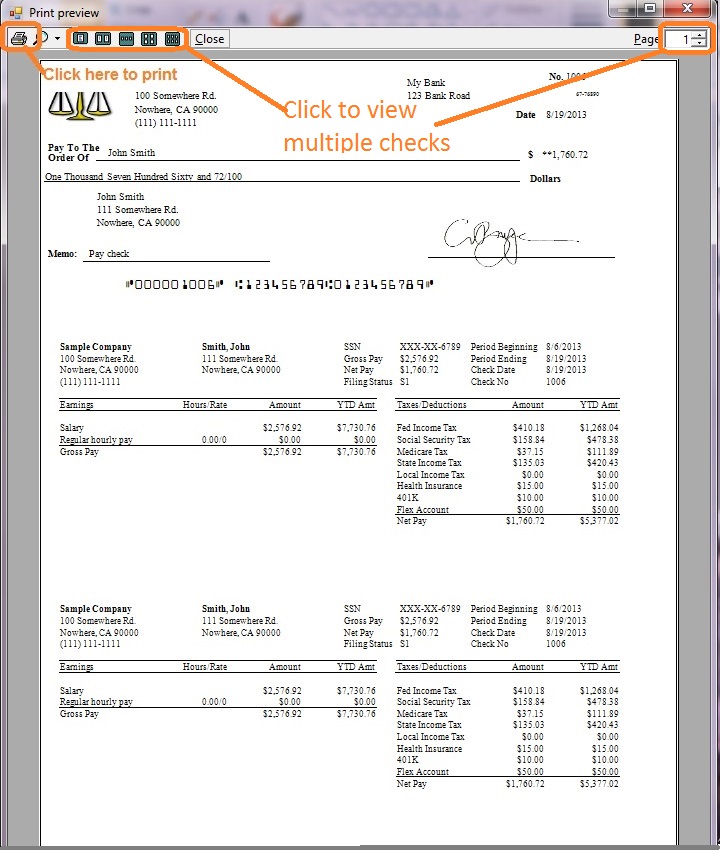 paycheck print preview