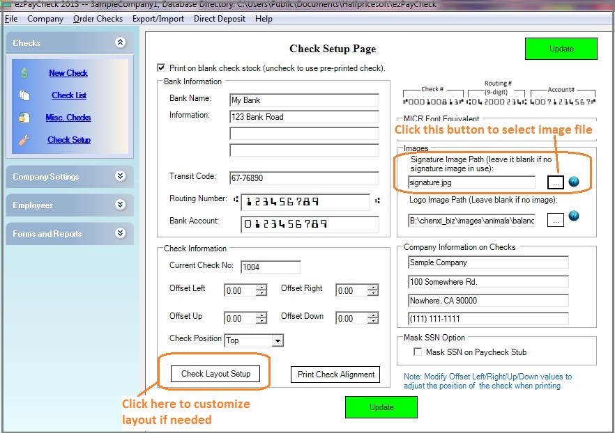 add signature to paycheck