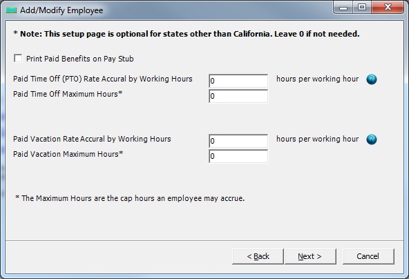employee PTO options