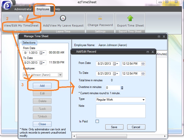 employee enter timesheet