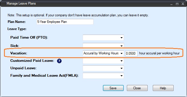 add new leave plan screen